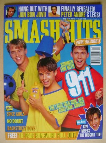 Smash Hits magazine - 911 cover (18 June - 1 July 1997)