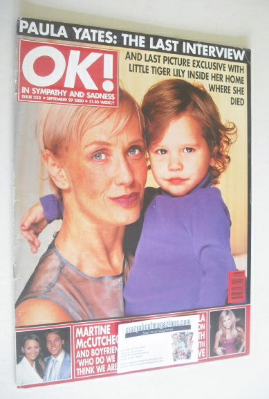 OK! magazine - Paula Yates cover (29 September 2000 - Issue 232)