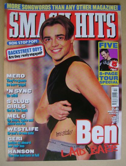 Smash Hits magazine - Ben Adams cover (8 March 2000)