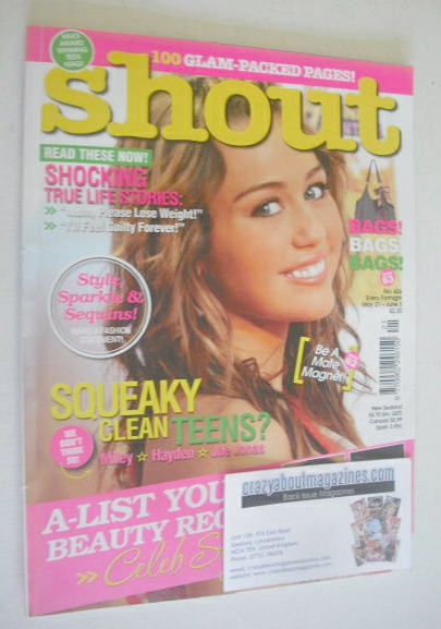 <!--2009-05-21-->Shout magazine - Miley Cyrus cover (21 May - 3 June 2009)