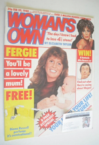Woman's Own magazine - 20 February 1988 - Sarah Ferguson cover
