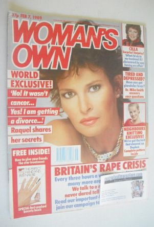 Woman's Own magazine - 7 February 1989 - Raquel Welch cover