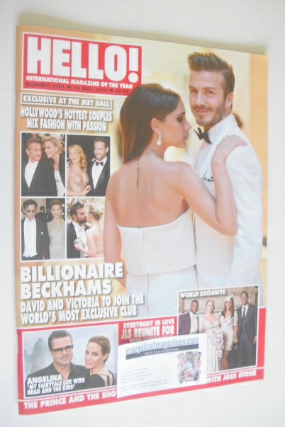 Hello! magazine - David and Victoria Beckham cover (19 May 2014 - Issue 1328)