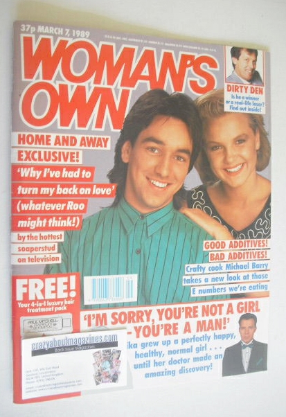 Woman's Own magazine - 7 March 1989 - Alex Papps and Justine Clarke cover