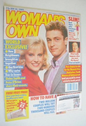 Woman's Own magazine - 10 January 1989 - Elaine Smith and Peter O'Brien cover
