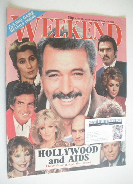 <!--1985-11-05-->Weekend magazine - Hollywood and AIDS cover (5 November 19
