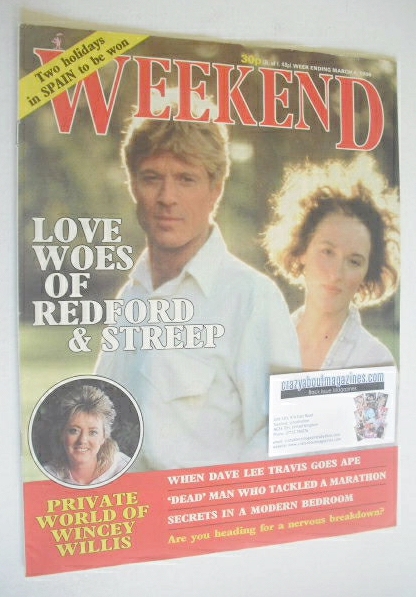 <!--1986-03-04-->Weekend magazine - Robert Redford and Meryl Streep cover (