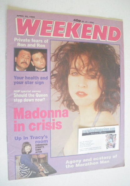 <!--1989-04-22-->Weekend magazine - Madonna cover (22 April 1989)