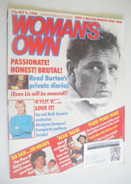 Woman's Own magazine - 4 October 1988 - Richard Burton cover