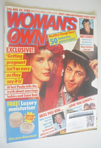 Woman's Own magazine - 23 August 1988 - Paula Yates and Bob Geldof cover