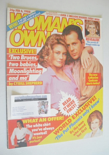 Woman's Own magazine - 6 February 1988 - Bruce Willis and Cybill Shepherd cover