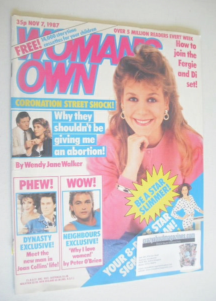 Woman's Own magazine - 7 November 1987 - Wendy Jane Walker cover