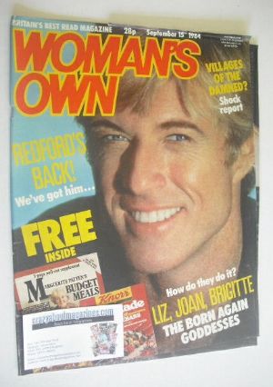 Woman's Own magazine - 15 September 1984 - Robert Redford cover