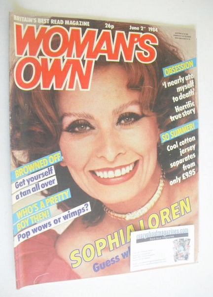 Woman's Own magazine - 2 June 1984 - Sophia Loren cover