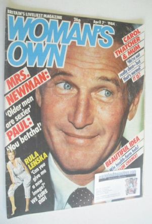 Woman's Own magazine - 7 April 1984 - Paul Newman cover