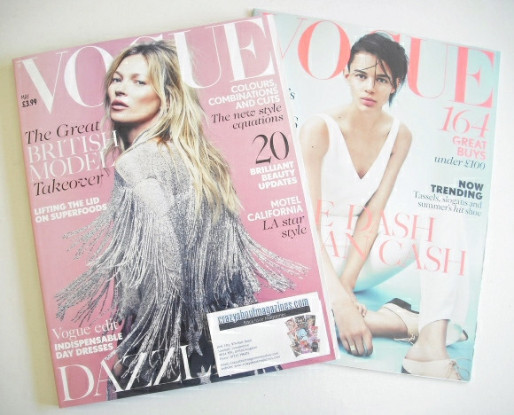 British Vogue magazine - May 2014 - Kate Moss cover
