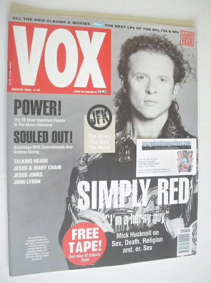 <!--1992-03-->VOX magazine - Mick Hucknall cover (March 1992)