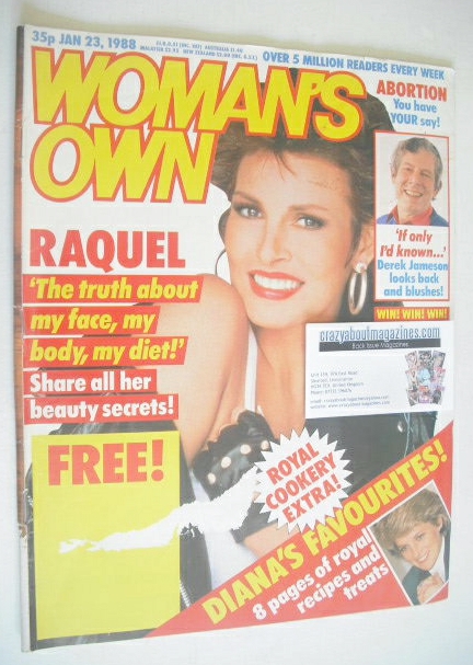 <!--1988-01-23-->Woman's Own magazine - 23 January 1988 - Raquel Welch cove