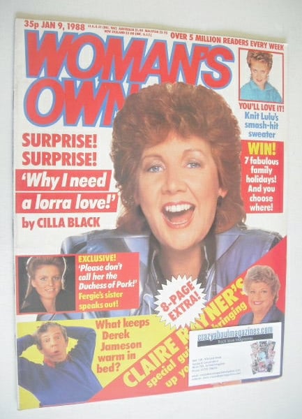 Woman's Own magazine - 9 January 1988 - Cilla Black cover