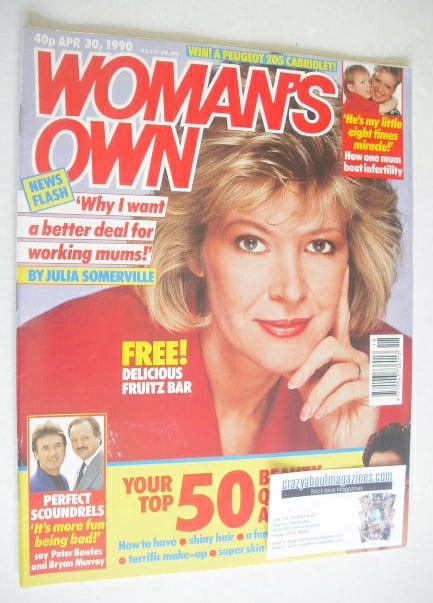 Woman's Own magazine - 30 April 1990 - Julia Somerville cover