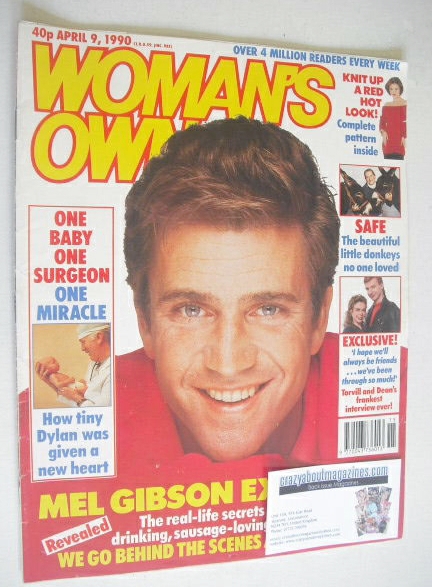 Woman's Own magazine - 9 April 1990 - Mel Gibson cover