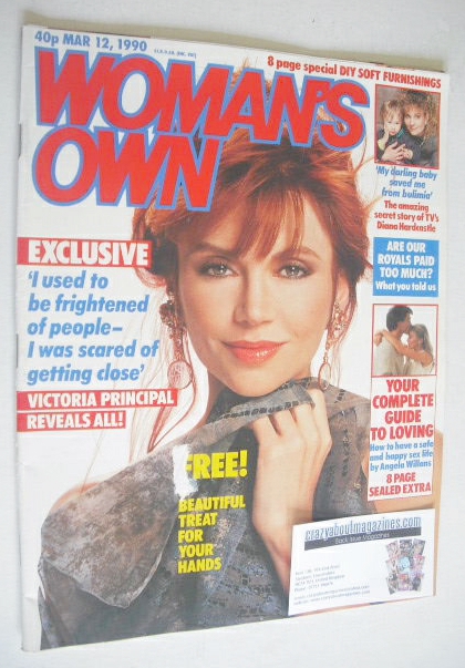 Woman's Own magazine - 12 March 1990 - Victoria Principal cover