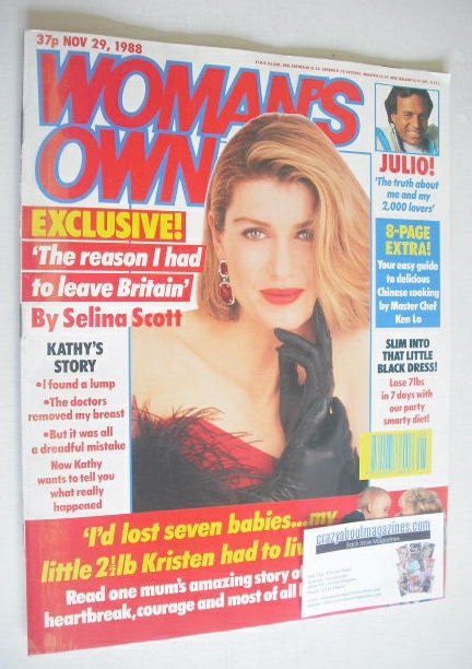 Woman's Own magazine - 29 November 1988 - Selina Scott cover