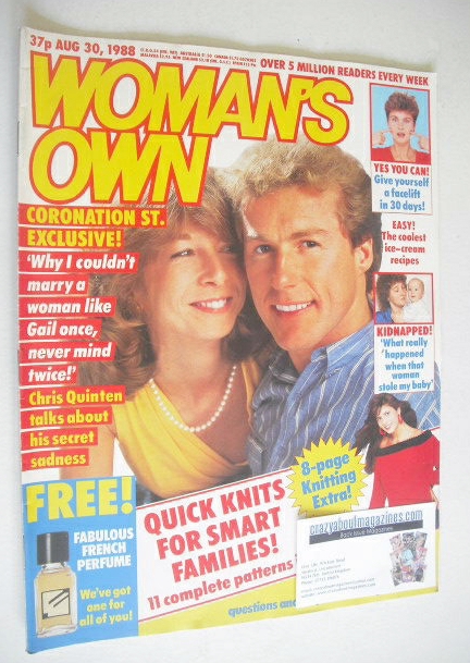 Woman's Own magazine - 30 August 1988 - Chris Quinten and Helen Worth cover