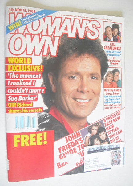 Woman's Own magazine - 15 November 1988 - Cliff Richard cover