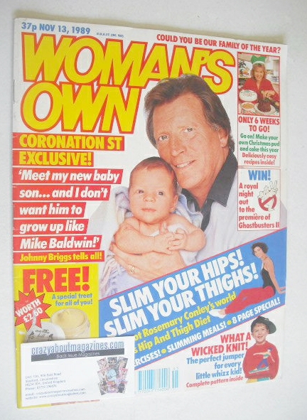 Woman's Own magazine - 13 November 1989 - Johnny Briggs cover