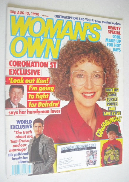 Woman's Own magazine - 13 August 1990 - Anne Kirkbride cover