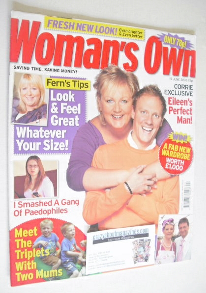 Woman's Own magazine - 19 June 2006 - Sue Cleaver and Antony Cotton cover