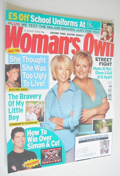 Woman's Own magazine - 21 August 2006 - Sue Cleaver and Helen Worth cover