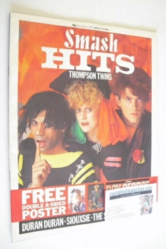 Smash Hits magazine - The Thompson Twins cover (12-25 April 1984)