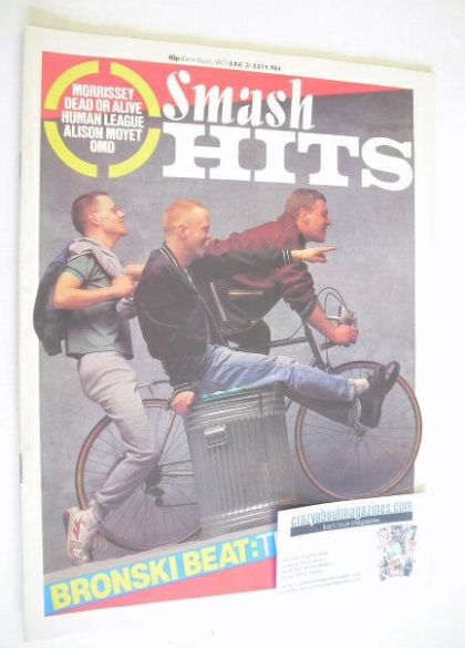 Smash Hits magazine - Bronski Beat cover (21 June - 4 July 1984)