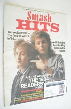 Smash Hits magazine - John Taylor and Julian Lennon cover (20 December 1984 - 2 January 1985)