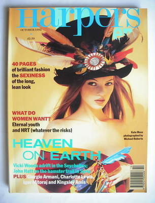 British Harpers & Queen magazine - October 1992 - Kate Moss cover