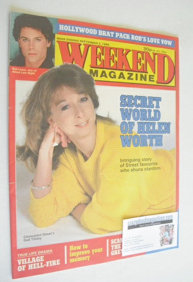 <!--1986-09-02-->Weekend magazine - Helen Worth cover (2 September 1986)