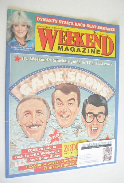 <!--1986-10-07-->Weekend magazine - Game Shows cover (7 October 1986)