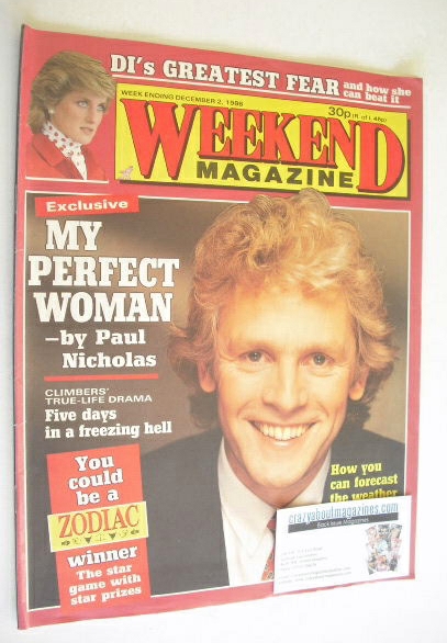 Weekend magazine - Paul Nicholas cover (2 December 1986)