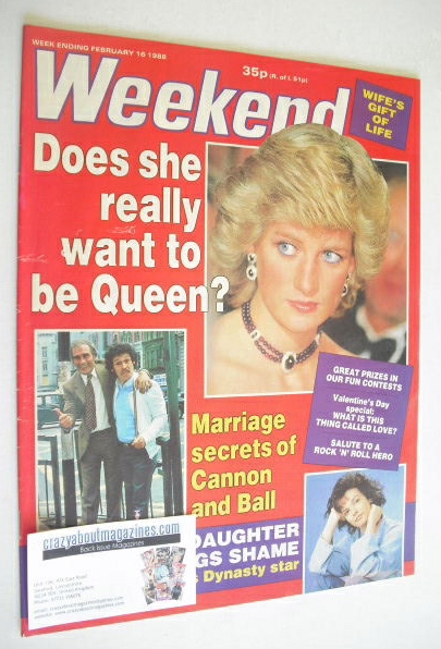 <!--1988-02-16-->Weekend magazine - Princess Diana cover (16 February 1988)