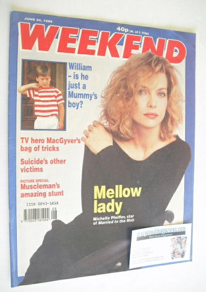 <!--1989-06-24-->Weekend magazine - Michelle Pfeiffer cover (24 June 1989)