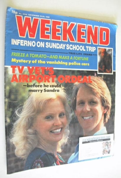 <!--1980-11-19-->Weekend magazine - Peter Davison and Sandra Dickinson cove