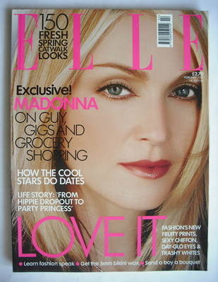 British Elle magazine - February 2001 - Madonna cover