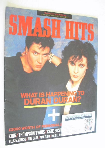 Smash Hits magazine - Simon Le Bon and Nick Rhodes cover (28 August - 10 September 1985)