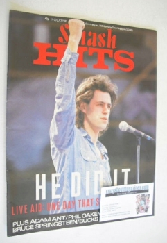 Smash Hits magazine - Bob Geldof cover (17-30 July 1985)