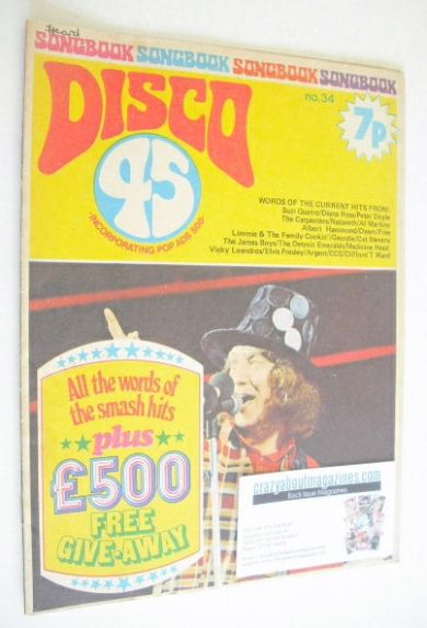 Disco 45 magazine - No 34 - August 1973 - Noddy Holder cover
