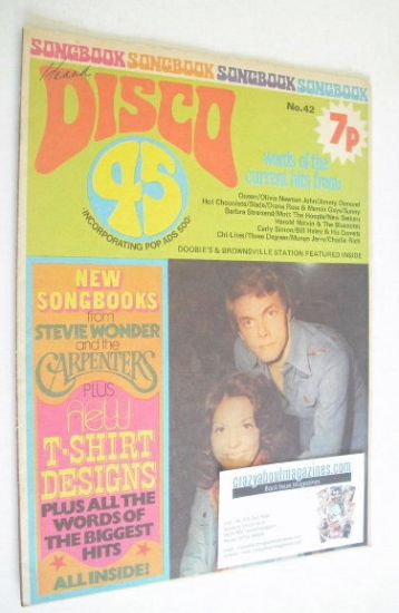 Disco 45 magazine - No 42 - April 1974 - The Carpenters cover