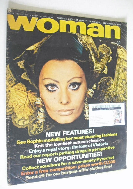 Woman magazine - Sophia Loren cover (26 September 1970)