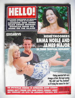 Hello! magazine - Emma Noble and James Major cover (6 July 1999 - Issue 567)